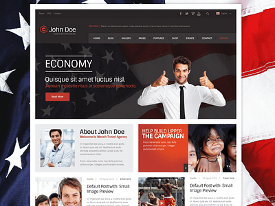 Wench FREE Political PSD Website Theme goverment politic politics president webdesign website website concept website design