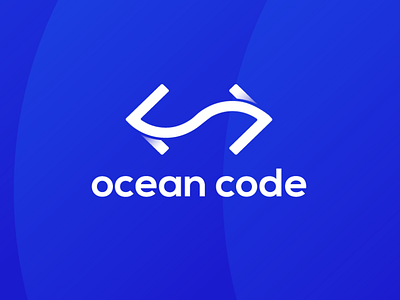 Ocean Code app logo blue brand brand identity branding clean design clean logo design developer gradient logo graphic design illustration logo logotype symbol