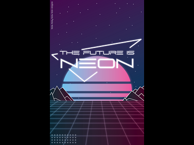 The Future Is Neon - Poster (11"x17") design gradient graphic design neon poster synthwave vector