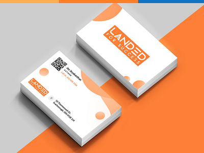 Landed for Success Business Card application brand identity branding businesscard design icon illustration logo logo design typography vector