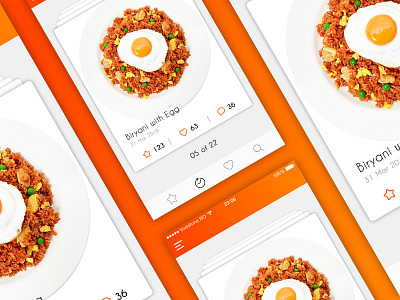 Food Dish Review Mobile App UI