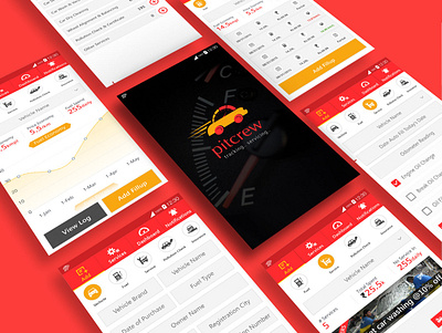 Pitcrew is a car servicing, maintenance and tracking app android app application ios social ui user interface ux vector walkthrough xd design