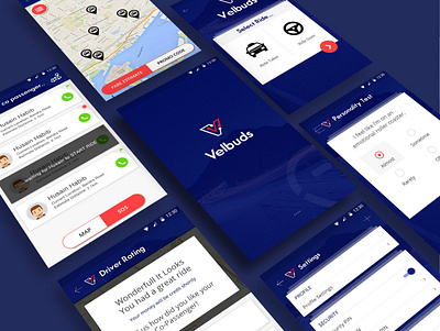 Velbuds Taxi App android app application design social ui user interface vector walkthrough xd design