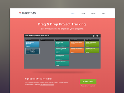ProjectFlow Premium [LIVE] barrel dragdrop home page landing premium project tracking projectflow webapp