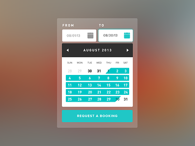 Booking Calendar UI booking request calendar dates flat forms transparent ui