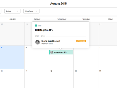 Calendar Popover calendar popover status steps task tooltip ui