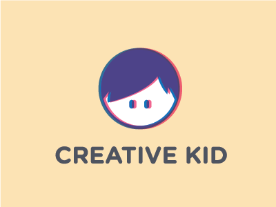 Creative Kid color creative cute face kid logo