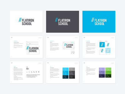 Flatiron School Brand Style Guide brand brand guidelines brand style guide color palette flatiron school logo logo anatomy roboto rules style guide styleguide typography