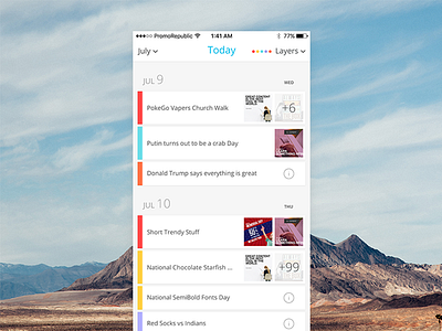 Event Timeline calendar card cards interface ios minimal mobile timeline ui ux