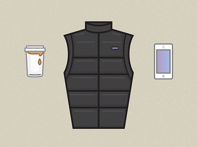 "I Work At A Start Up" coffee icon icons illustration iphone patagonia san francisco vest