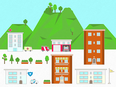 Institutional Buildings buildings mountains pixel perfect vector