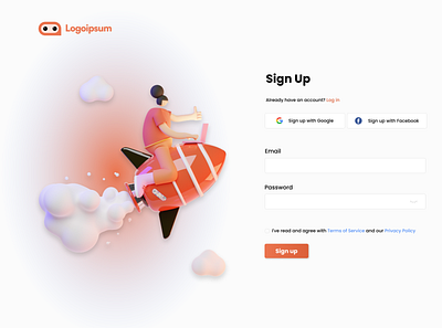 Daily UI 001: Sign up page. dailyui design graphic design landing page sign up page signup page ui