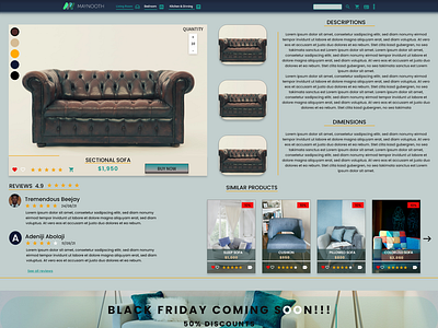 Maynooth Furniture Product Page  Web Design
