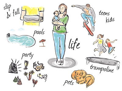 Life Just Happens branding illustration water color web website