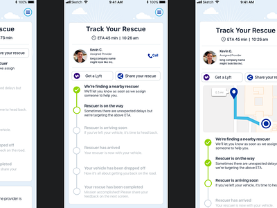 Rescue Tracker branding design native app ui ux
