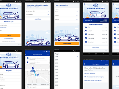 Allstate Roadside Assistance android branding design illustration ios native app ui ux