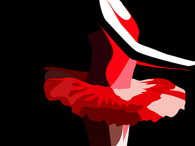 Simply Red ballet dance flat red simple tutu vector