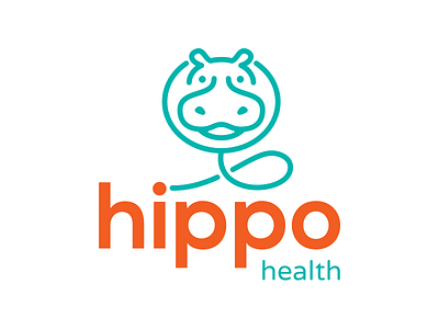Hippo Health app health hippo identity logo mascot stethoscope telemedicine