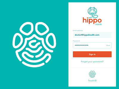 Hippo app Touch ID fingerprint hippo id login print signin touch