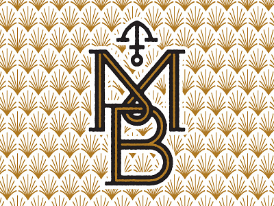 unused MB monogram anchor b deco m monogram pattern