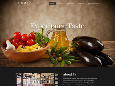 Restaurant Style Website Design bold dark elegant food photography restaurant