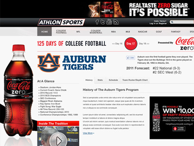 Coca Cola 125 Days of College Football Concept auburn tigers coca cola college football minimalist modern