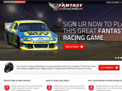 Nascar Fantasy Game Mock athlon sports clean nascar textures typography