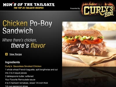 Mom's of the Tailgate Recipe microsite athlon sports curlys bbq dark lighting slideshow tailgate