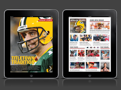 Athlon Sports Ipad App Design athlon sports ipad launch screen magazine promotion