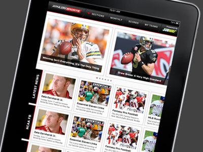 Athlon Sports Ipad App Design athlon sports cfb ipad magazine promotion mlb nfl ui ux