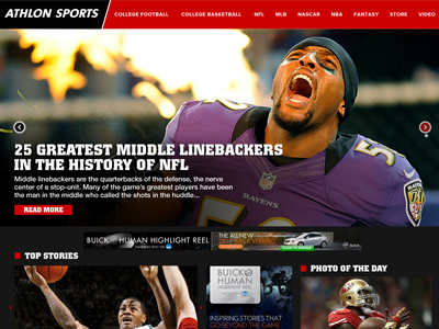 Athlon Sports Website Redesign Version 2 athlon sports bold clean college football grid logo modern sporty typography