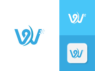 W Technology Logo app branding design graphic design icon illustration logo technology logo typhography typography ui ux vector