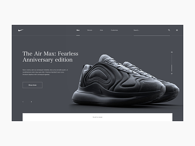 Nike Air Max Lookbook Concept Site 3d air max cinema 4d clean design digital interaction interactive layout menu nike nike shoes octane shoes substance typography ui ux web website