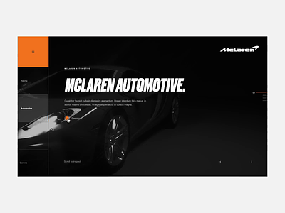 McLaren Web Experience c4d car cinema4d digital grid interaction interactive layout mclaren octane octanerender ui ux web website website design