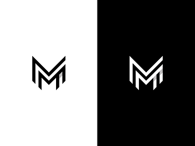 M Mark black and white brand branding design identity logo m mark monogram