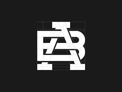 AB Monogram Grid a b black brand grid identity logo grid logotype monogram system