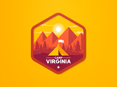 Virginia Patch badge camp illustration landscape mountains patch sun virginia