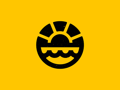 Waves + Land + Sun Symbol design identity land landscape logo mark rays sun symbol wave waves