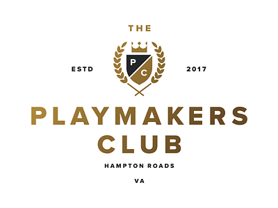 Playmakers Club 2 badge business crown design logo playmaker professional shield
