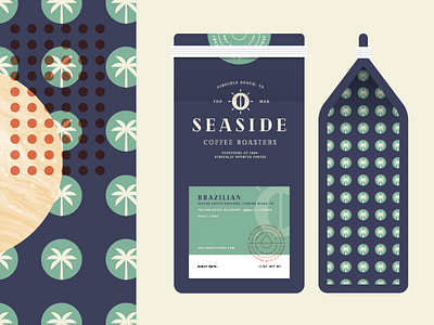 Seaside Coffee Co. 4 bag beans branding cafe coffee cup french press identity illustration latte roasts