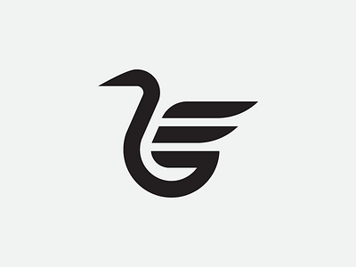 Duck E duck e icon illustration letter monogram symbol type typography