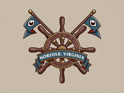 Norfolk badge branding design digital icon illustration logo mark norfolk virginia