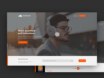 Daily UI 003 - Landing Page button challenge daily ui form interface music sound ui user interface ux web website