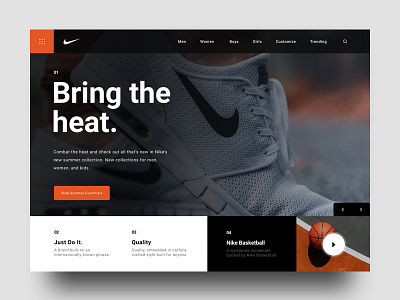 Nike Site Concept design grid interface layout navigation nike shoes site ui ux web