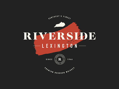 Riverside badge branding header identity layout lockup logo riverside stamp text type whiskey
