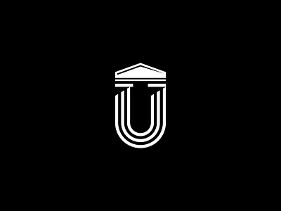 U + Government brand branding capitol columns government grid gridding logo mark monogram pillars u
