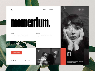 Momentum bold design digital grid interaction interaction design interactive layout motion photo red sans serif site typography ui uiux ux web website