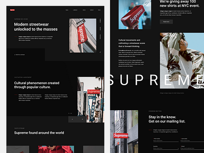 Supreme NYC interaction interactive interactive prototype layout photograpy site supreme typography ui uiux user ux webdesign website website concept websites