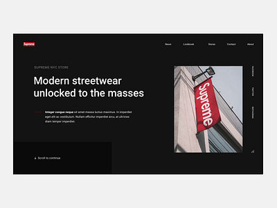 Supreme Landing Load States identity landing page landing page design layout new york new york city nyc photo streetwear supreme type typography typography logo web website