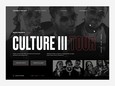 Migos Culture III Website Prototype Load State branding culture digital hip hop interaction kinetic layout load migos motion state tour typography ui ux web webdesign website